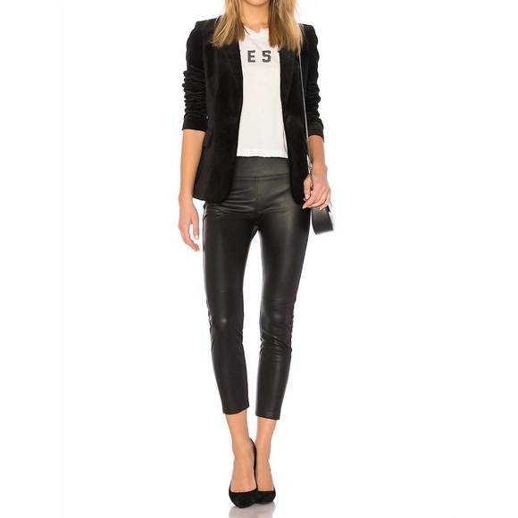 NEW DAVID LERNER gemma mid rise vegan leather leggings in black - Picture 4 of 4